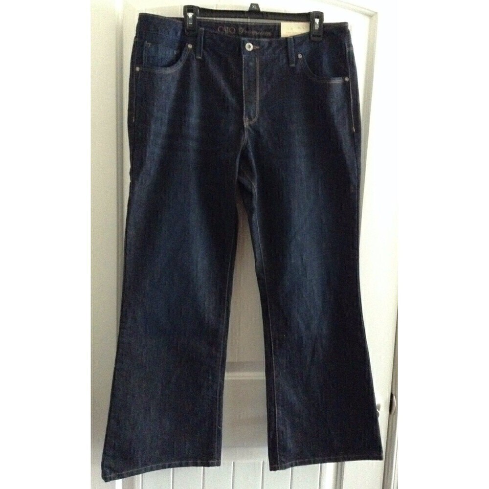Cato Womens 'Blue Jeans 16 Contemporary Fit Low Rise Flare Dark Indigo NEW